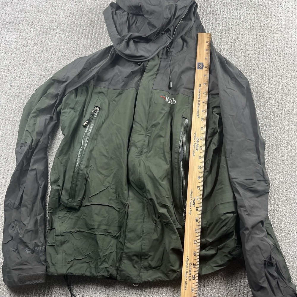 Rab QWA-31 Bergen Jacket Event Black Green Hooded Rain Coat Men’s Small - Picture 14 of 16